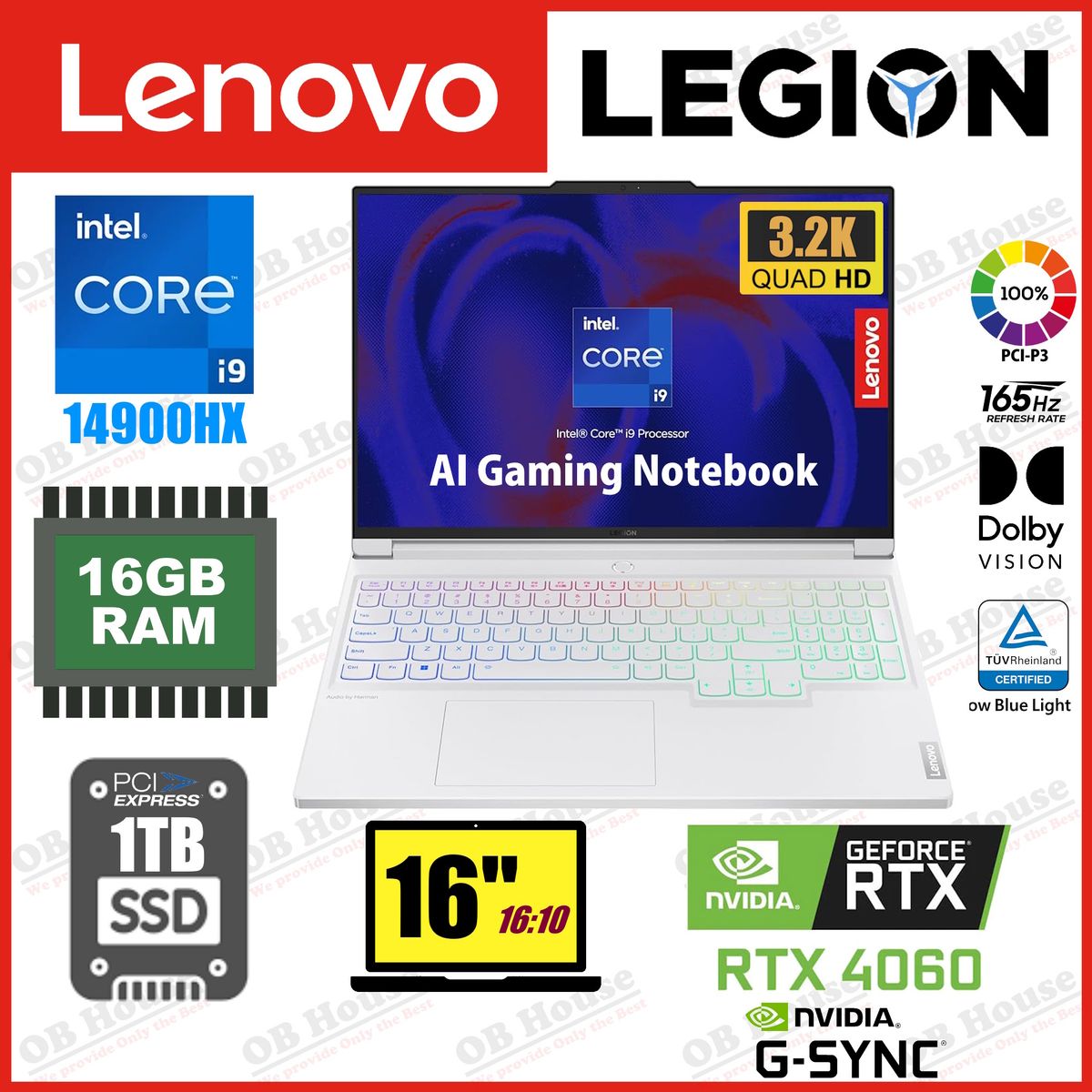 Legion 7 16IRX9 i9-14900HX RTX 4060 電競手提電腦 (83FD0003HH) - 高質陳列品