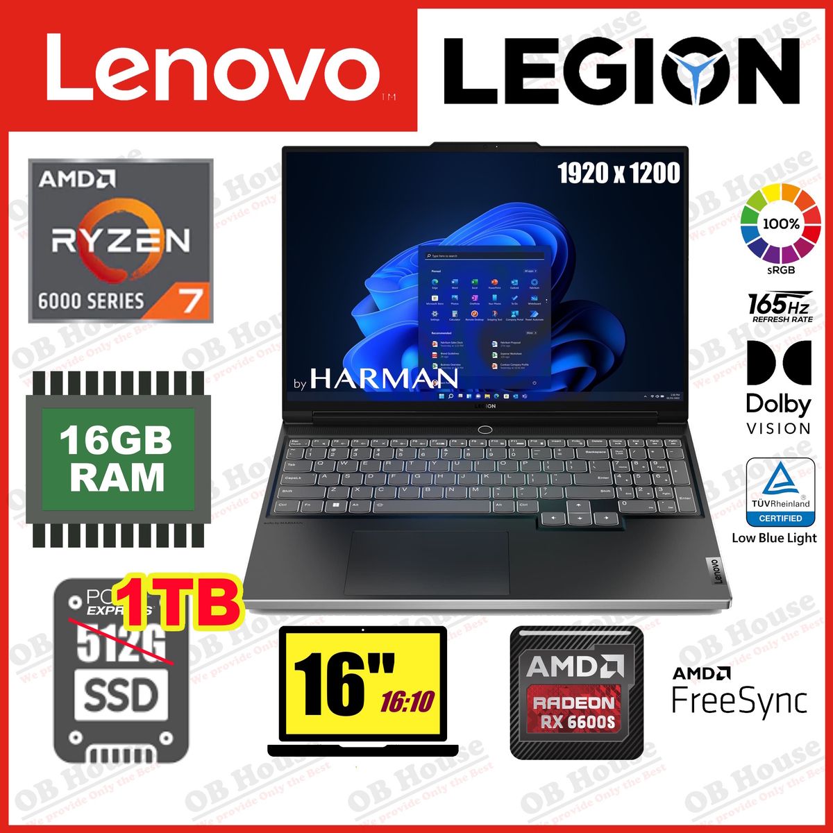 Legion S7 Ryzen™ 7 6800H RX 6600S 電競手提電腦 (82UG0036HH) - 高質陳列品