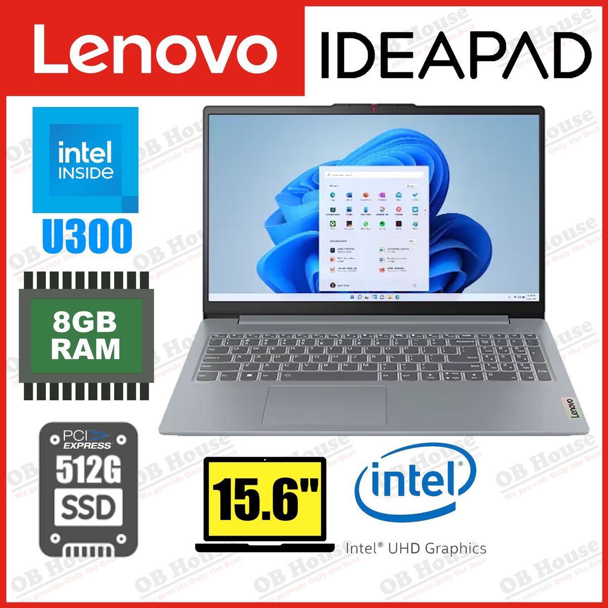 IdeaPad Slim 3 15IRU8 Intel U300 15.6吋 入門級手提電腦 (82X70048HH) - 高質陳列品