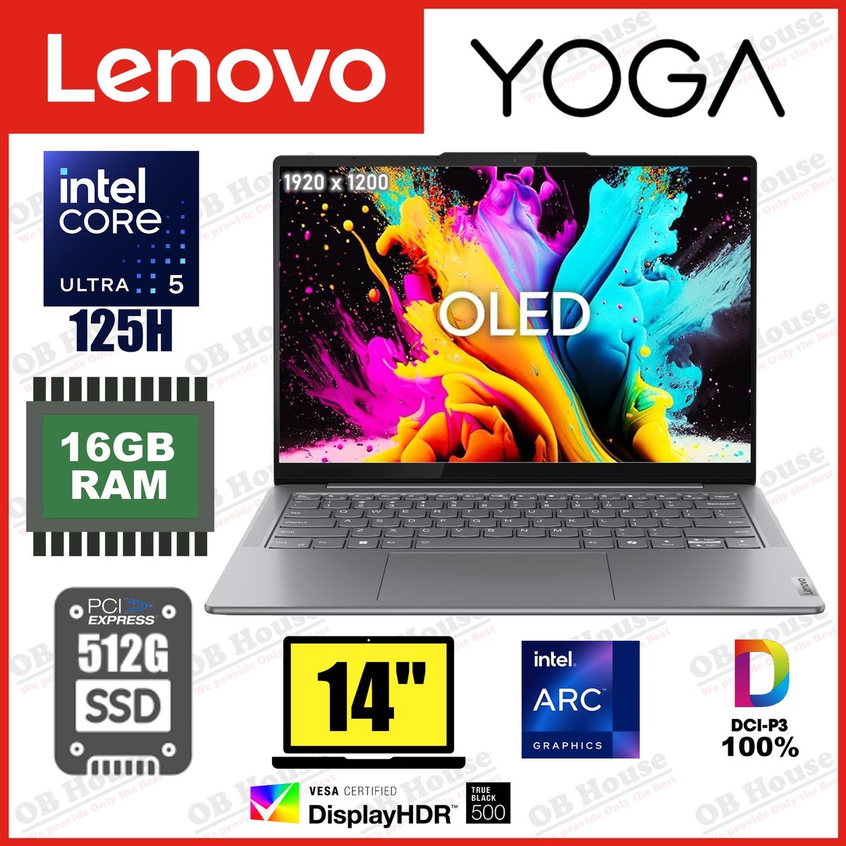 Yoga Slim 7 14IMH9 Ultra 5 125H 14吋 OLED 手提電腦 (83CV000BHH) - 高質陳列品