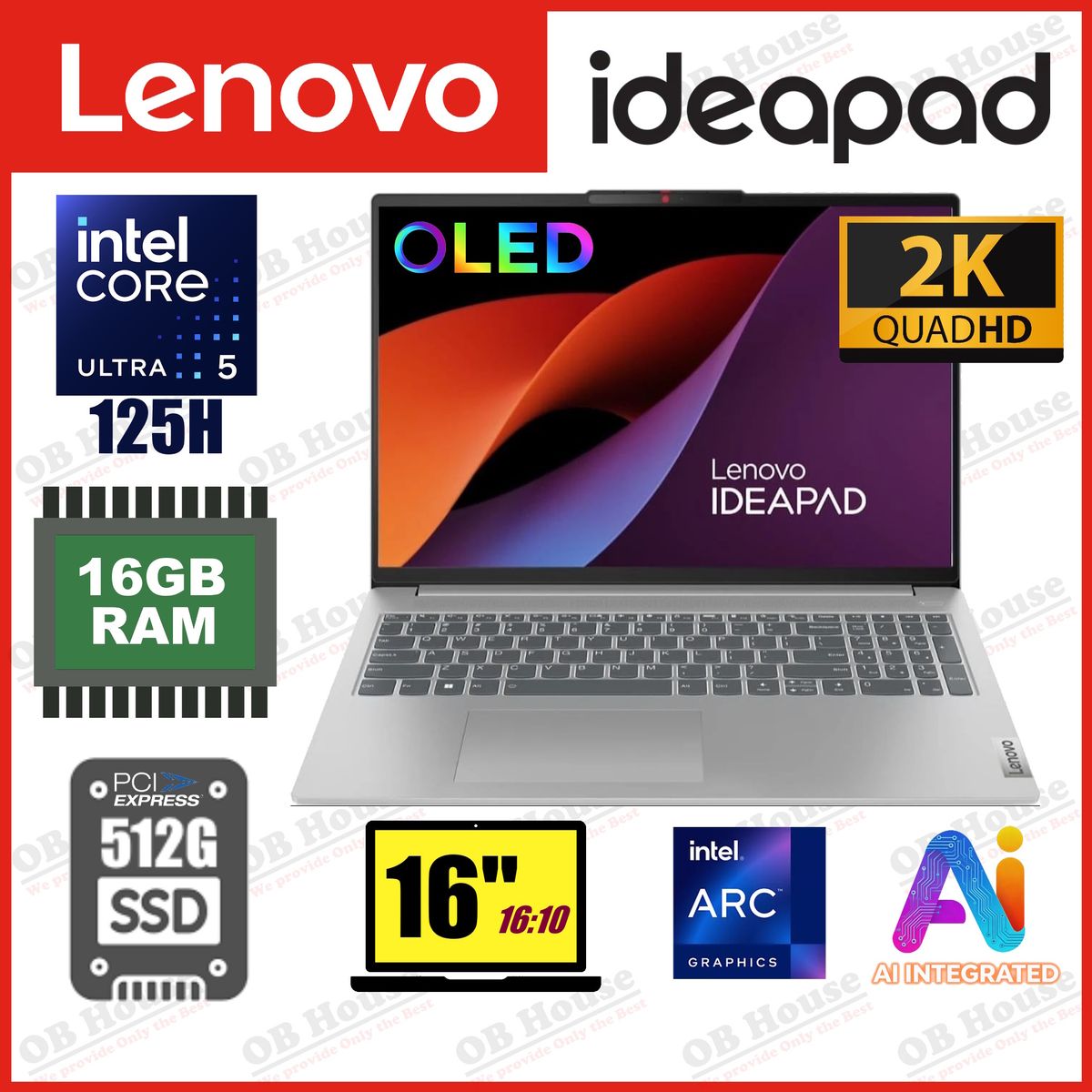 IdeaPad Slim 5 16IMH9 Ultra 5 125H 16吋 2K OLED 120Hz 手提電腦 (83DC000LHH) - 高質陳列品