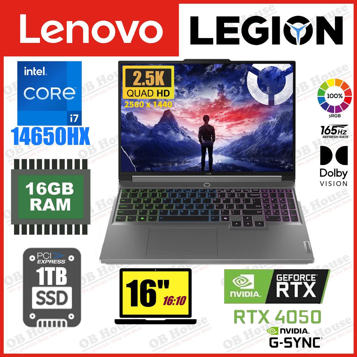 Legion 5 16IRX9 i7-14650HX RTX 4050 電競手提電腦 (83DG002SHH) - 高質陳列品