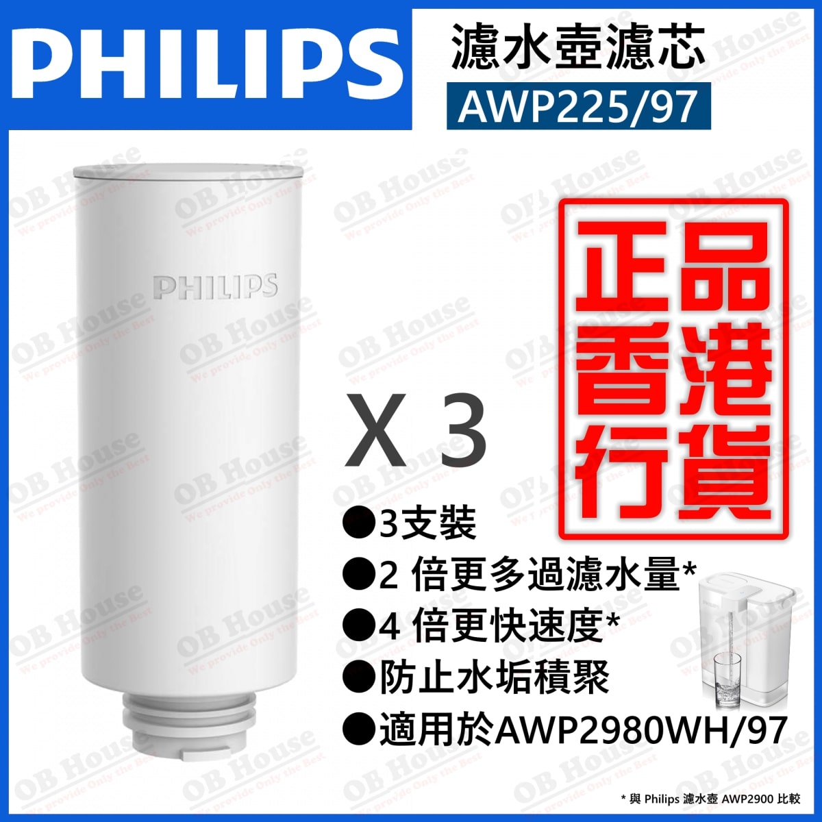 AWP225/97 濾芯 3枝裝 兼容 AWP2980WH