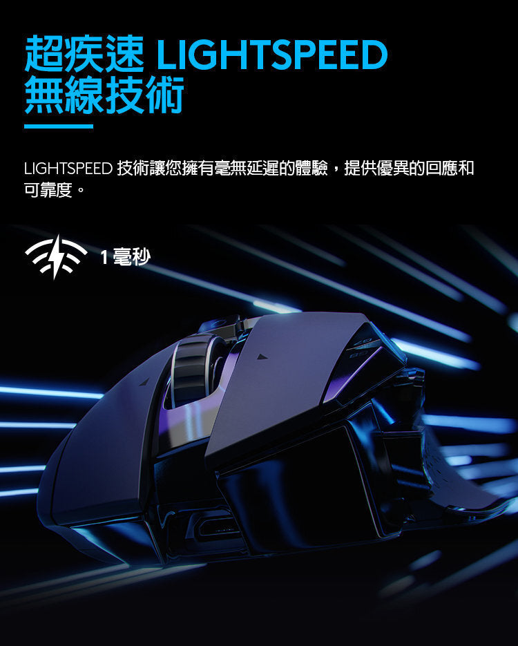 G 系列 - G502 LIGHTSPEED HERO 25K 無線遊戲滑鼠 (910-005569)