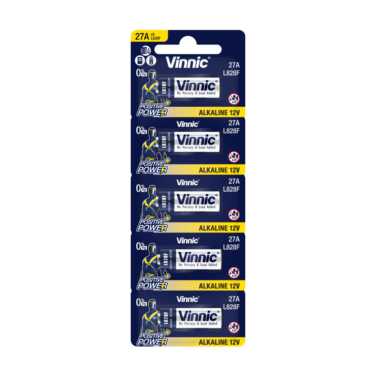 27A x5 高壓鹼性無汞電池 12V (L828F)