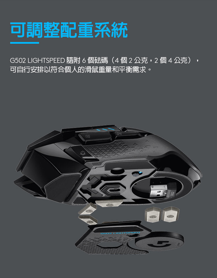 G 系列 - G502 LIGHTSPEED HERO 25K 無線遊戲滑鼠 (910-005569)