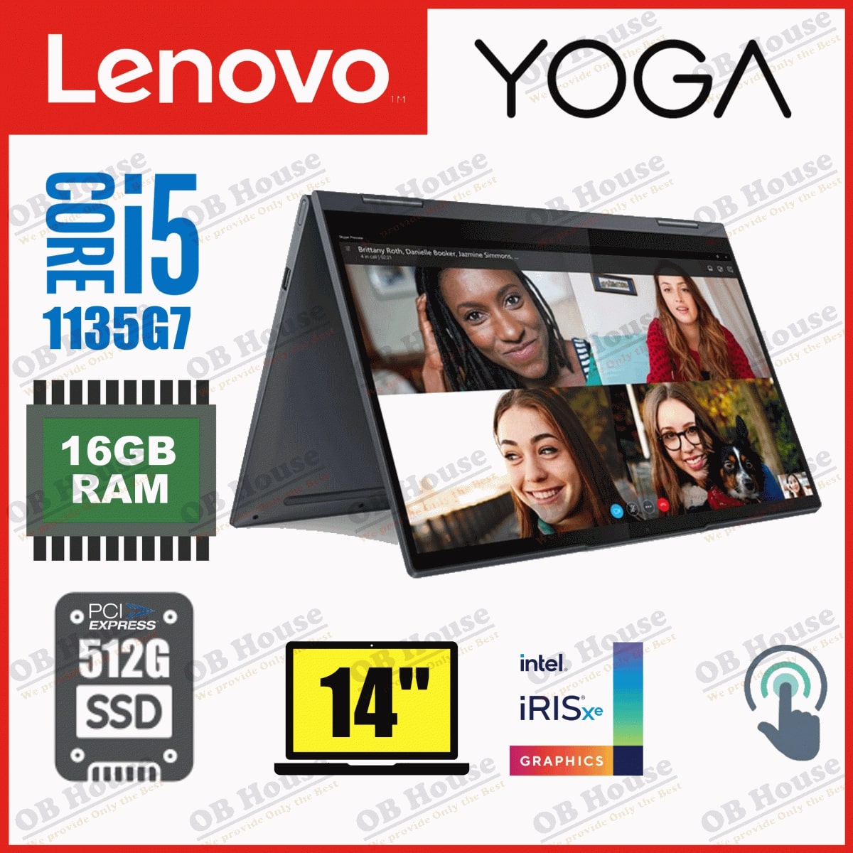 Yoga 7i 11代i5-1135G7 16GB 512GB SSD 2 合 1 筆記簿型電腦 (82BH001WHH) - 極新開箱機