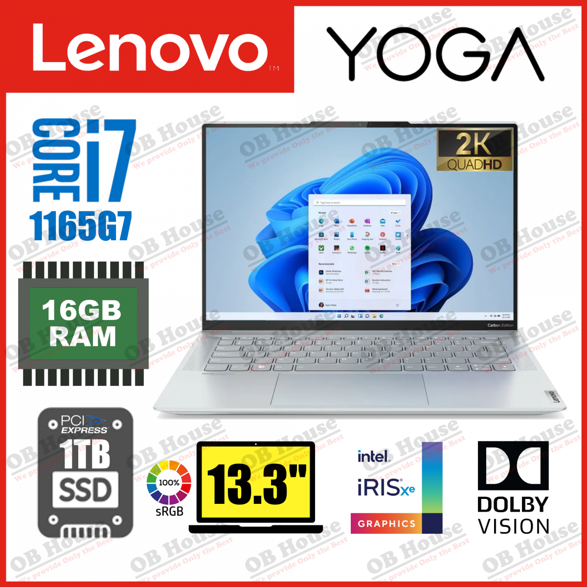 Yoga Slim 7 Carbon QHD i7-1165G7 16GB 1TB SSD 手提電腦 (82EV000DHH) - 極高質開箱機