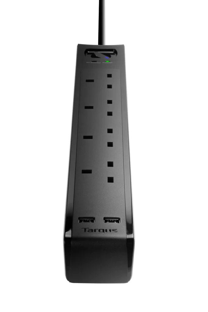 SmartSurge 4 位防雷 + 2 USB 拖板 - 黑色 (APS10)