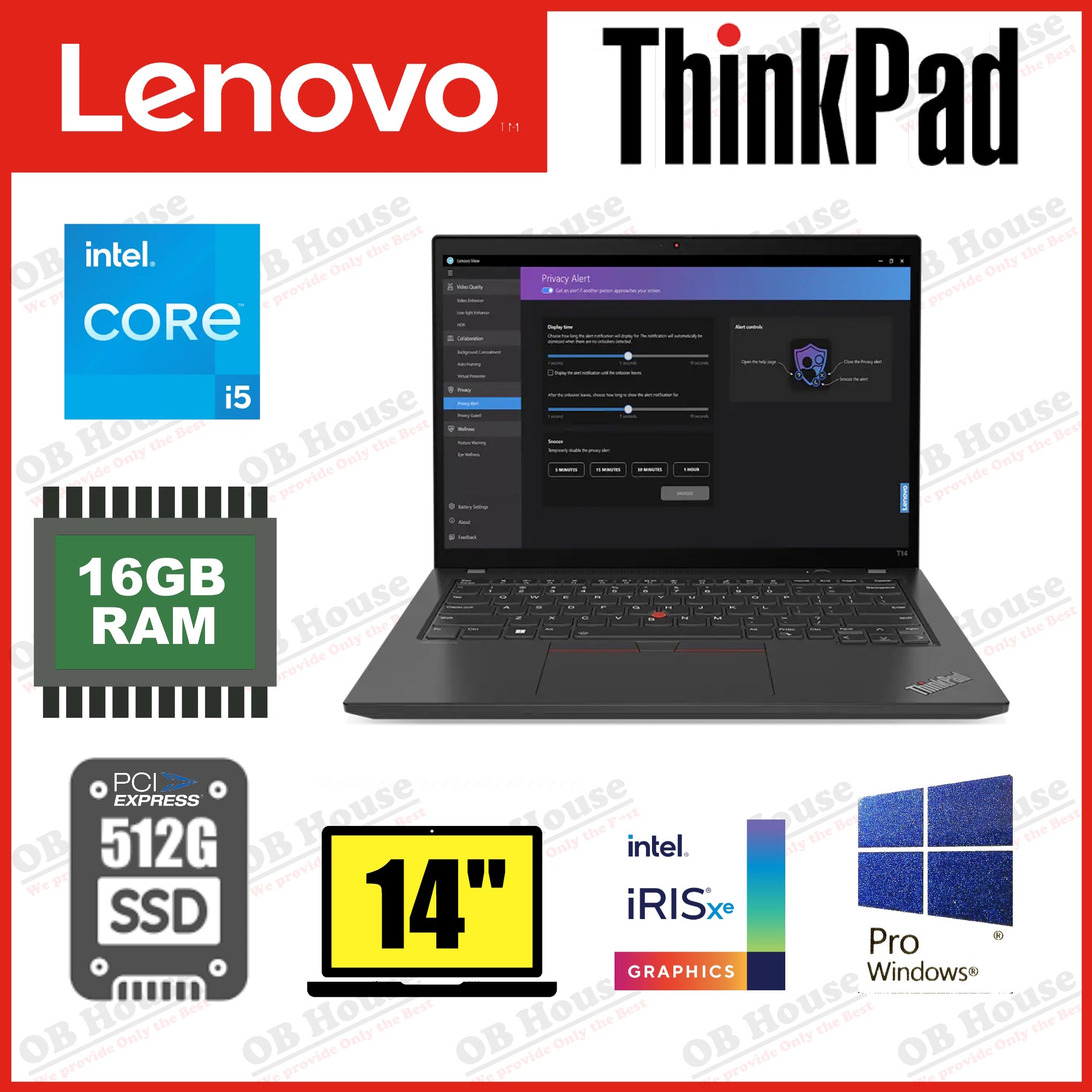 ThinkPad T14 Gen 4 (Intel) i5-1340P Win 11 Pro (專業版)