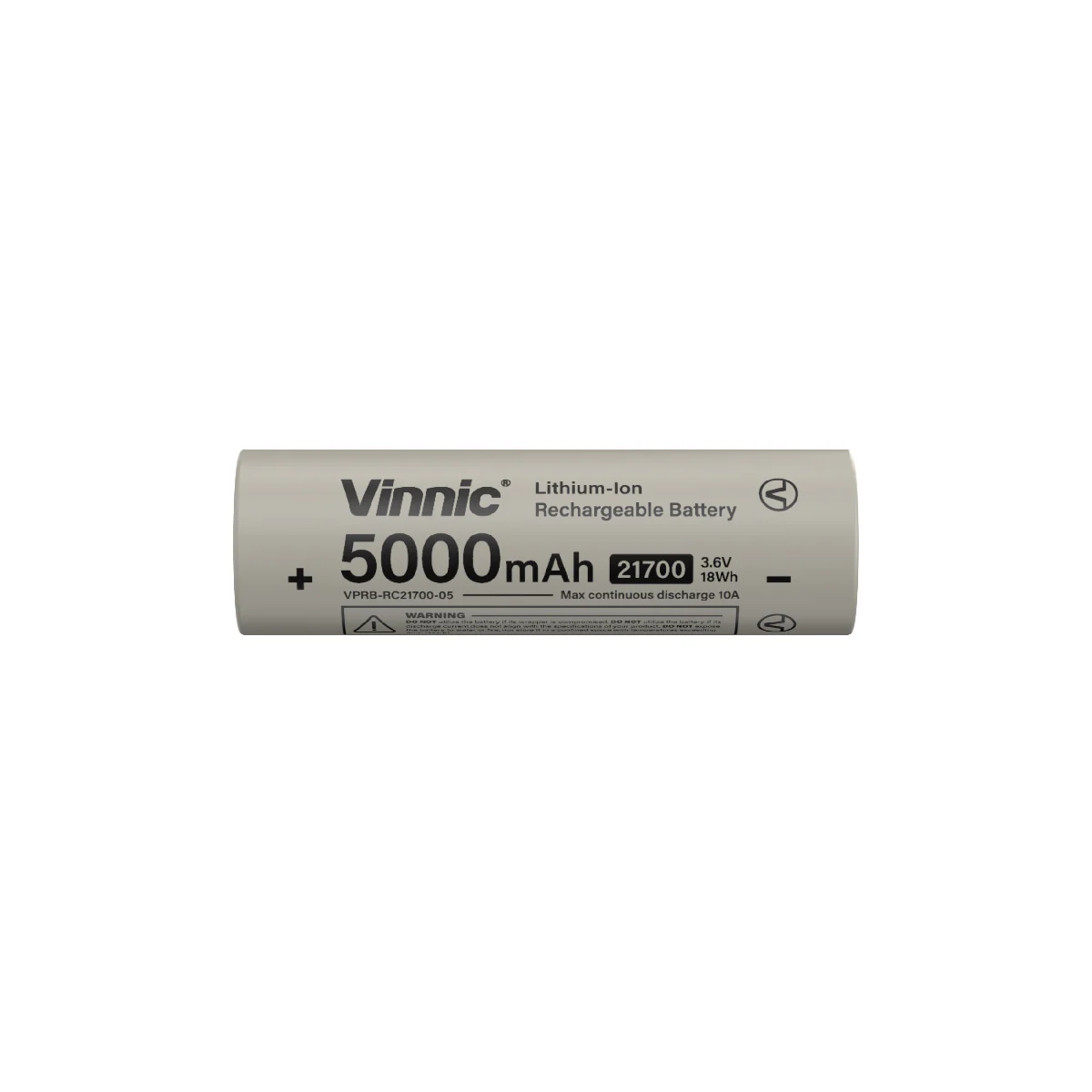 5000mAh 21700 3.6V 18Wh 矽碳充電式鋰離子電池 (VPRB-RC21700-05-B1)