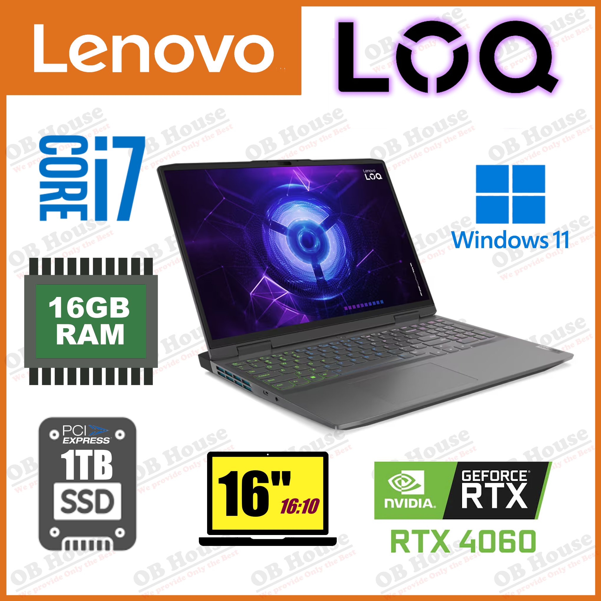 Lenovo LOQ (16", Gen 8) i7-13620H/16GB/1TB SSD (82XW0002HH)